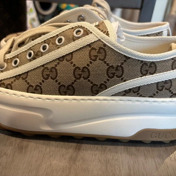 Gucci Tan Monogram Canvas Sneakers - Picture 7 of 10